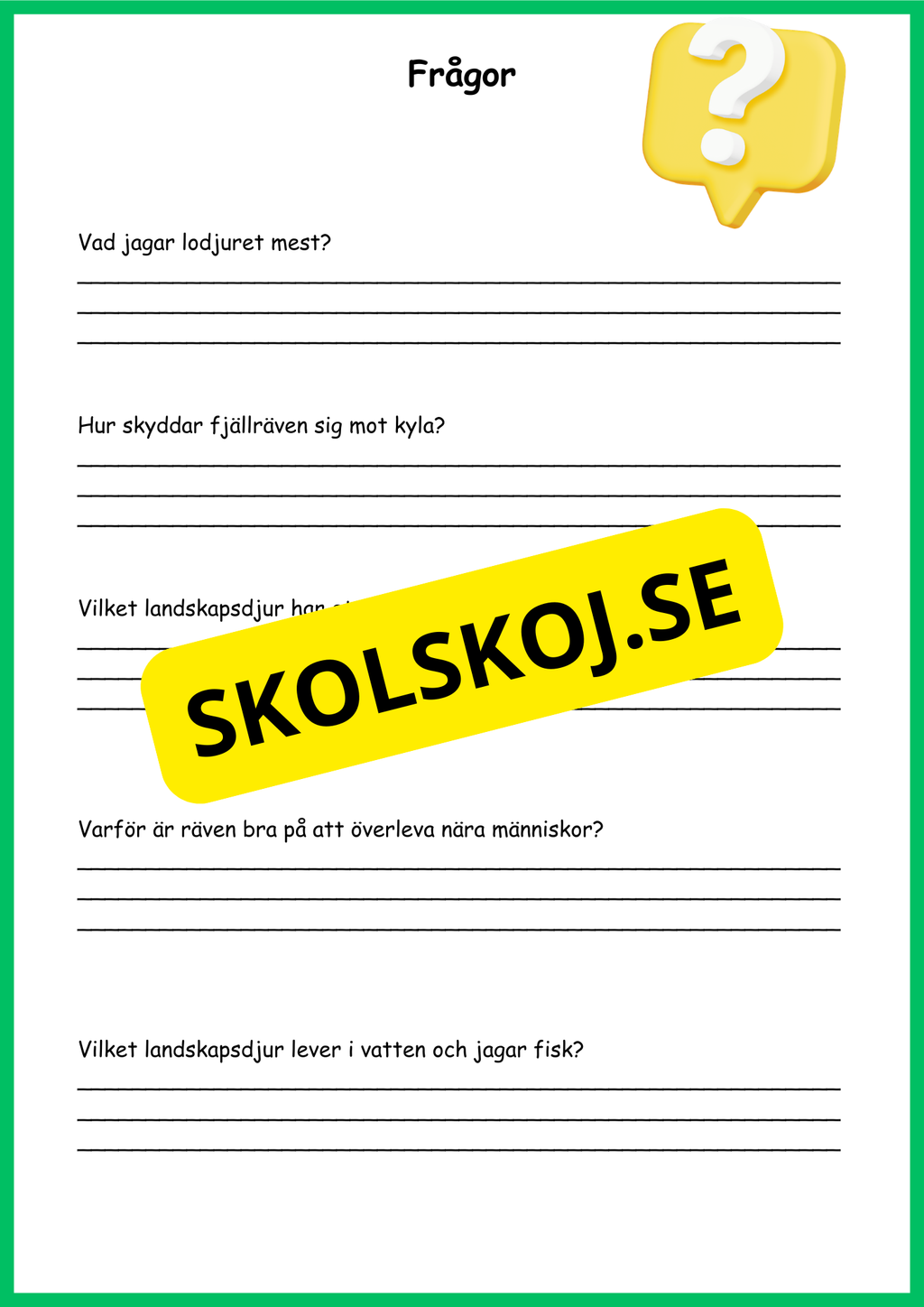 Rovdjur och bytesdjur - Årskurs 4 - 6
