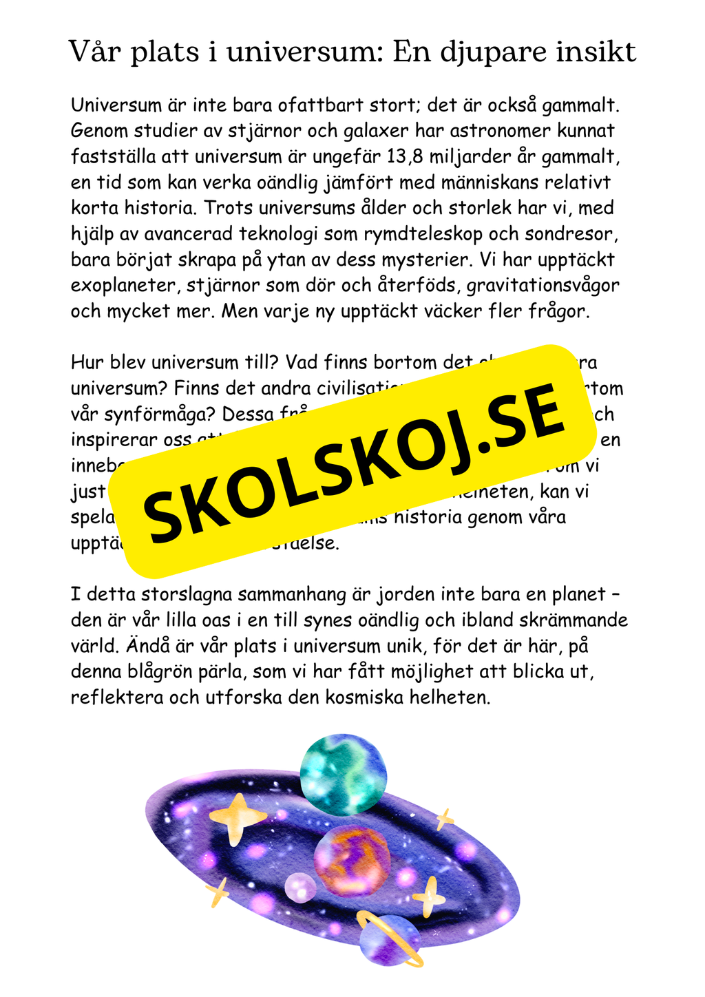 Rymden - En introduktion till astronomi (38 sidor) - Årskurs 5 - 8