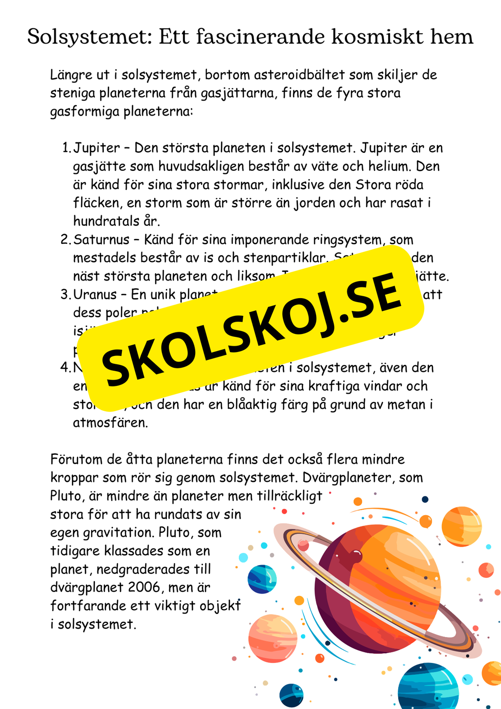 Rymden - En introduktion till astronomi (38 sidor) - Årskurs 5 - 8
