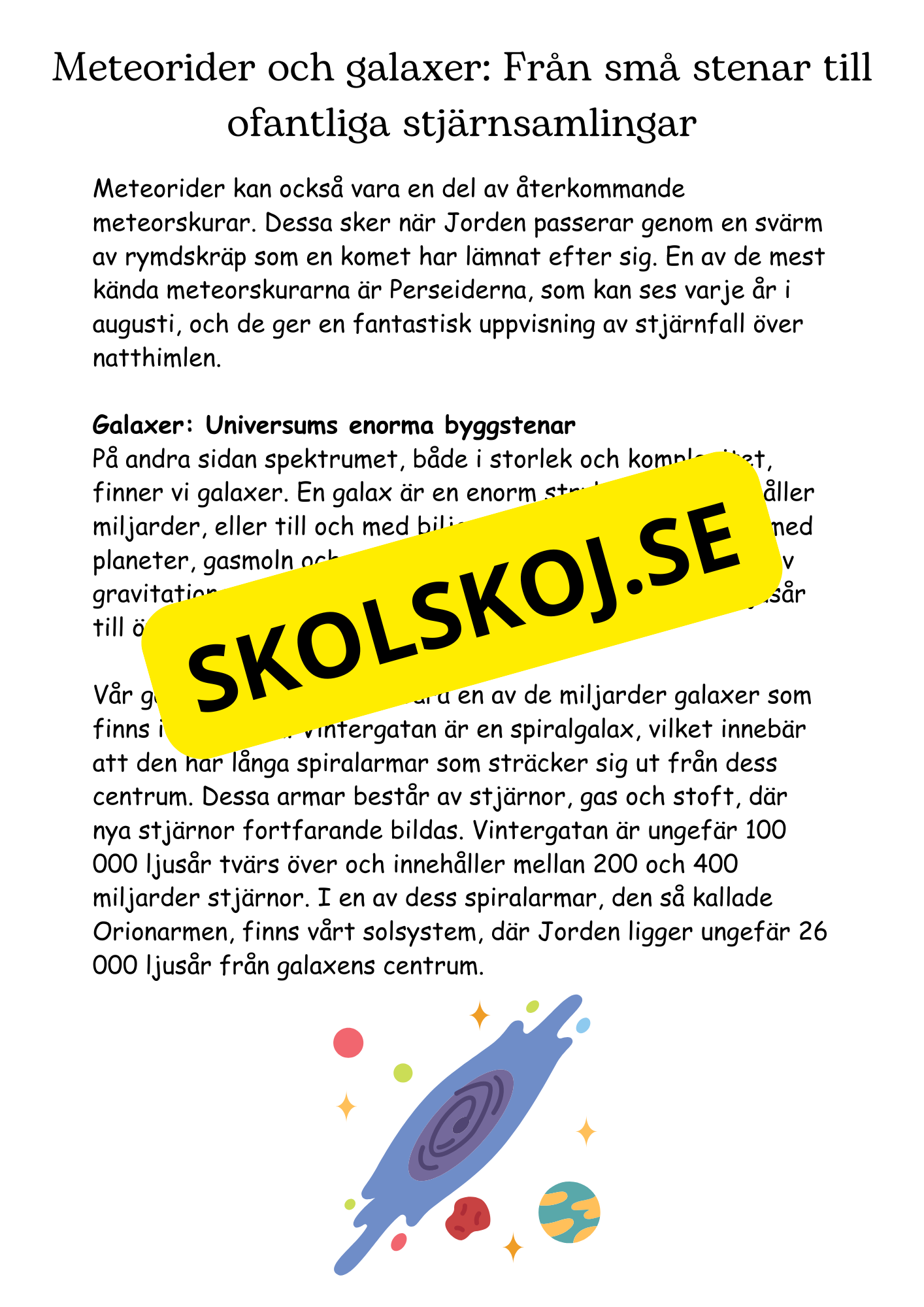 Rymden - En introduktion till astronomi (38 sidor) - Årskurs 5 - 8