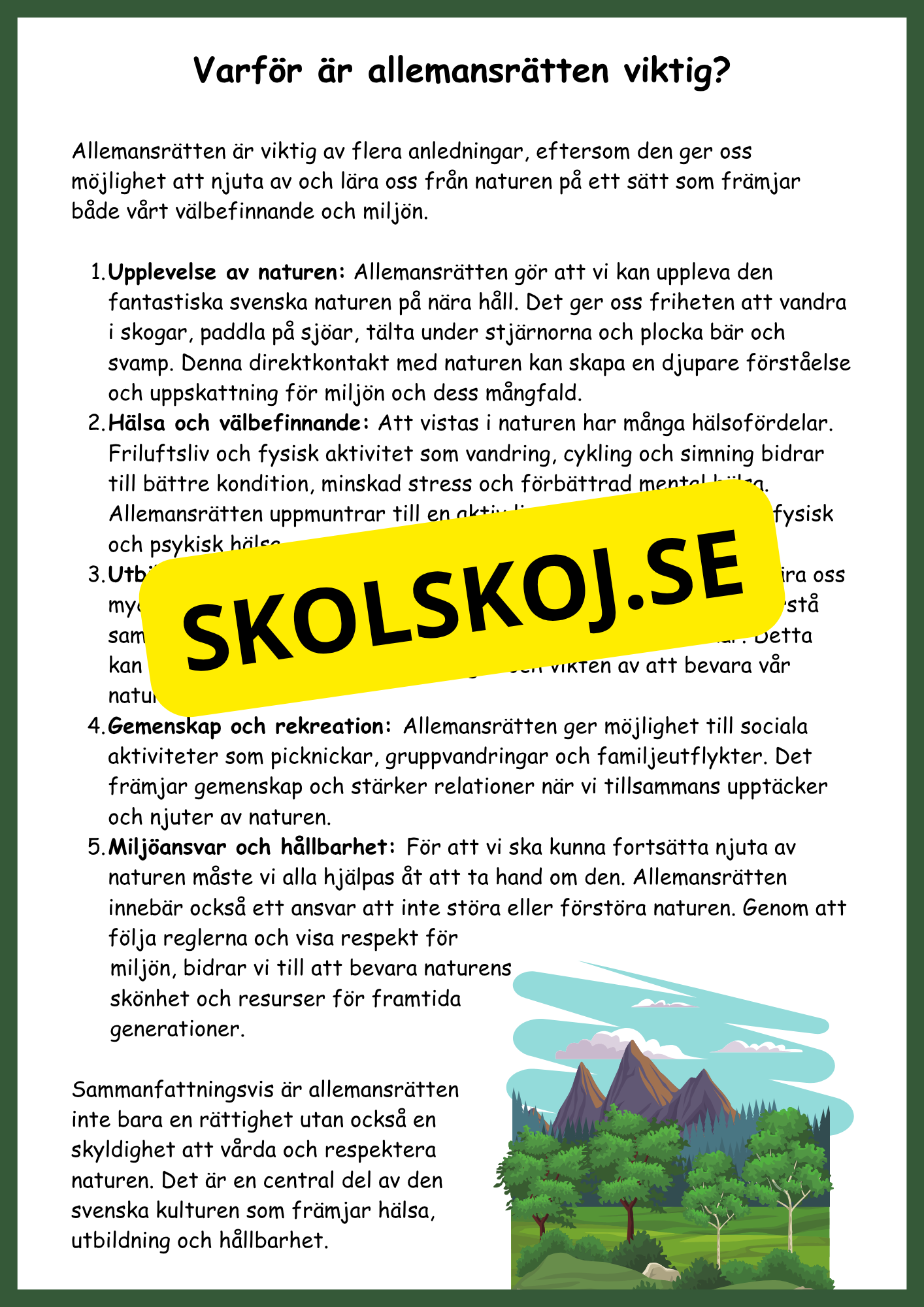 SO - Allemansrätt - Häfte