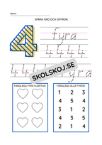 Spåra ord och siffror 0 - 10
