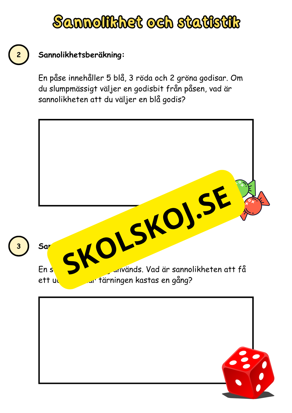 Sannolikhet och statistik - Årskurs 6