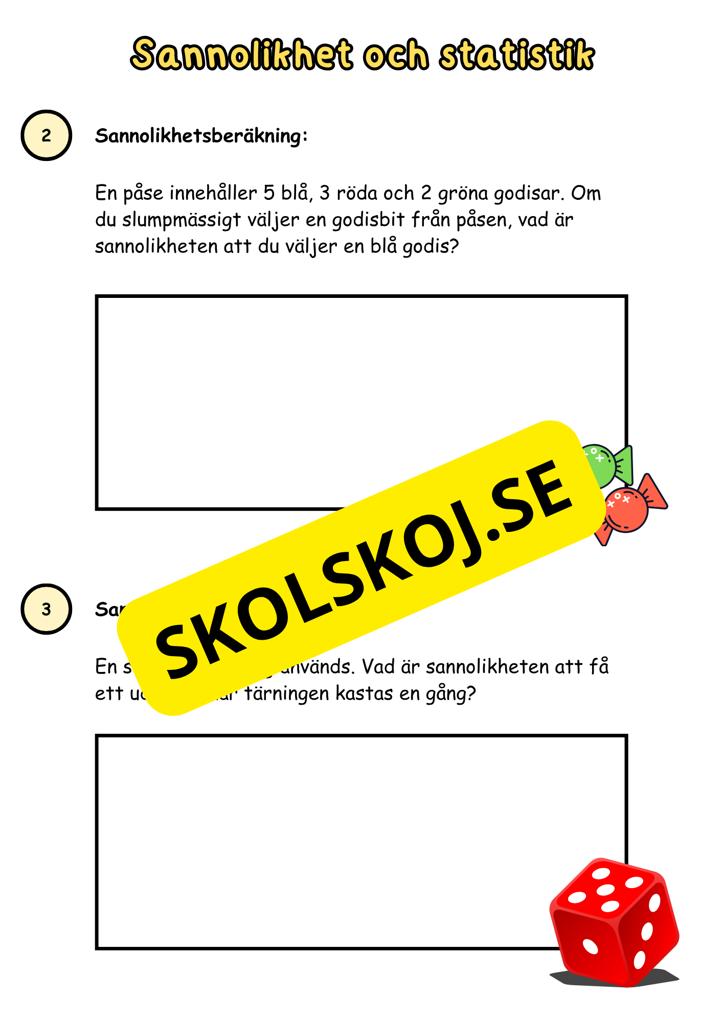 Sannolikhet och statistik - Årskurs 6