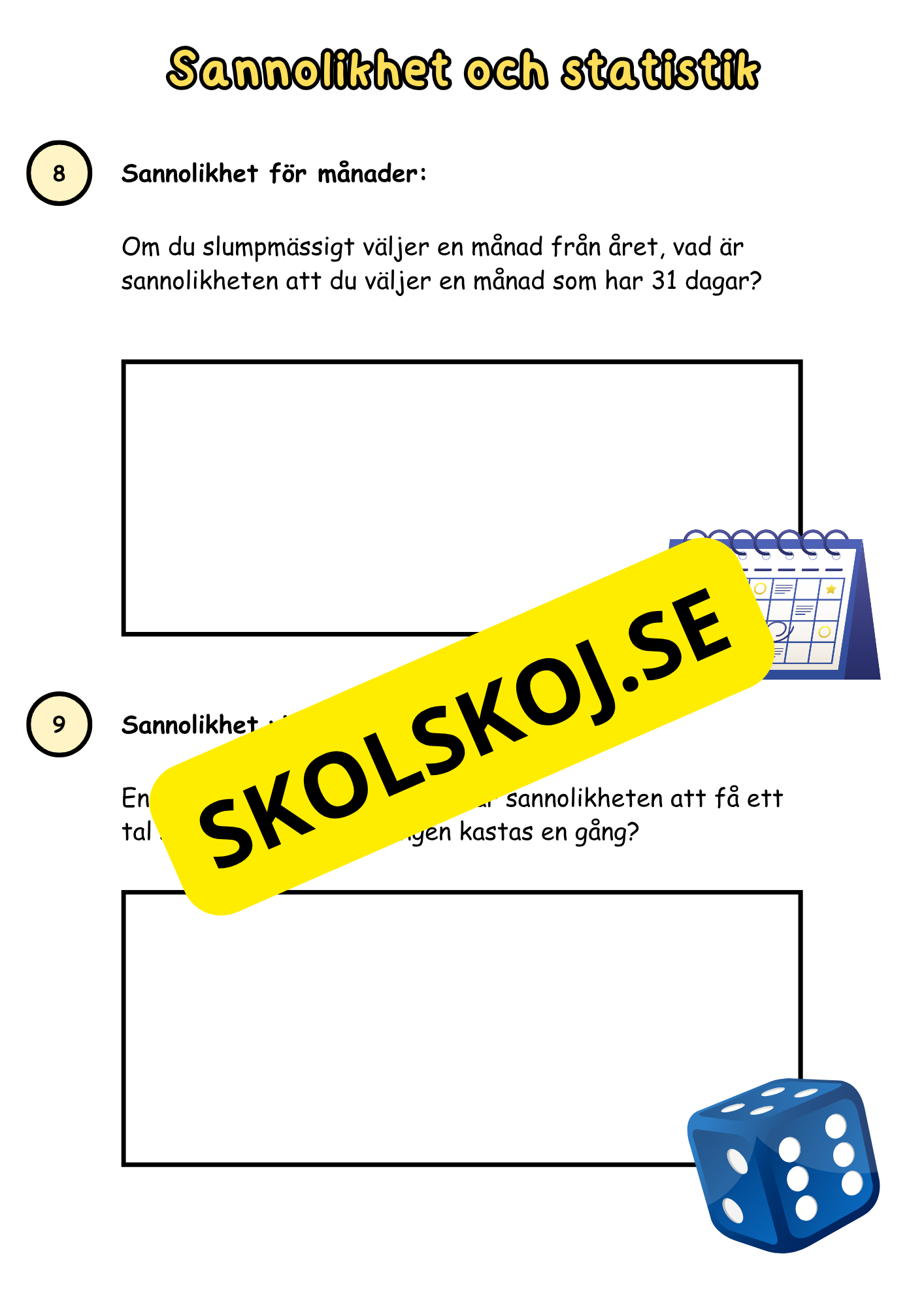 Sannolikhet och statistik - Årskurs 6