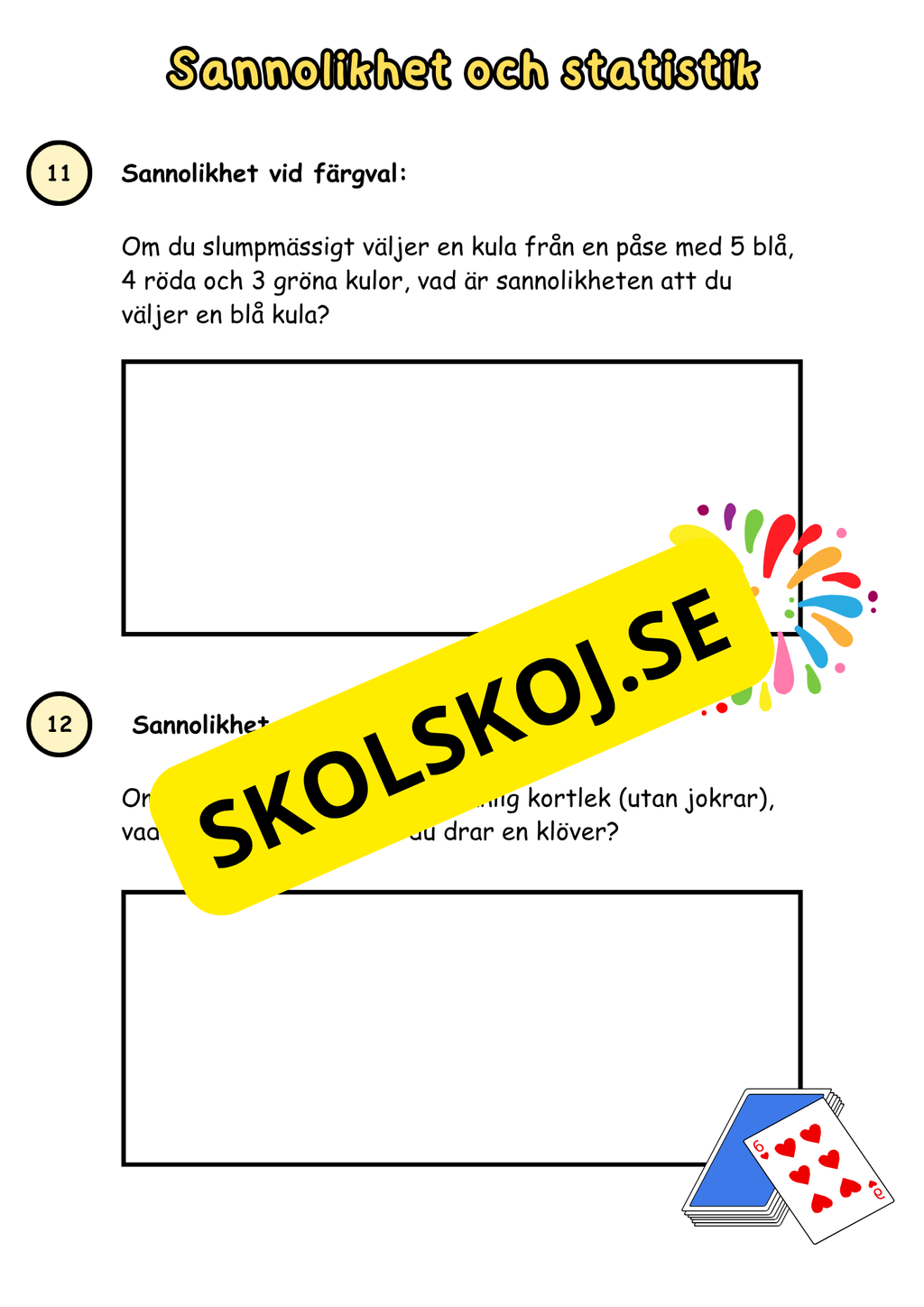 Sannolikhet och statistik - Årskurs 6