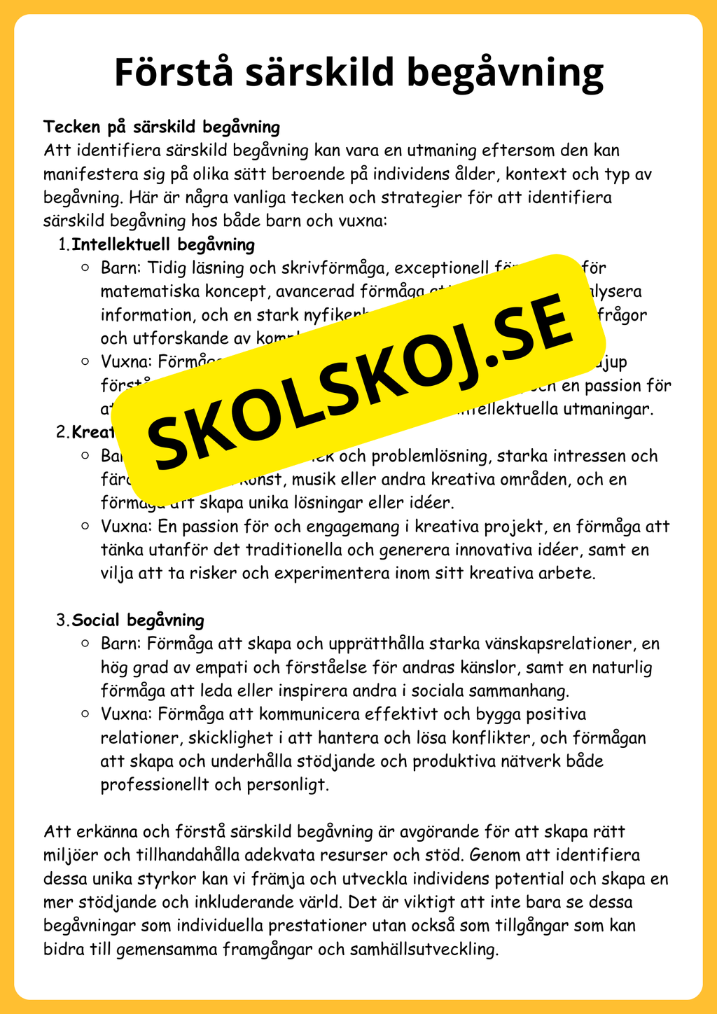 Särskild begåvning: En pedagogisk guide