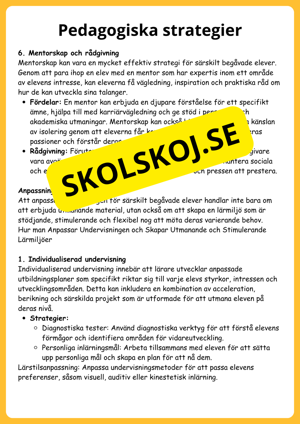 Särskild begåvning: En pedagogisk guide