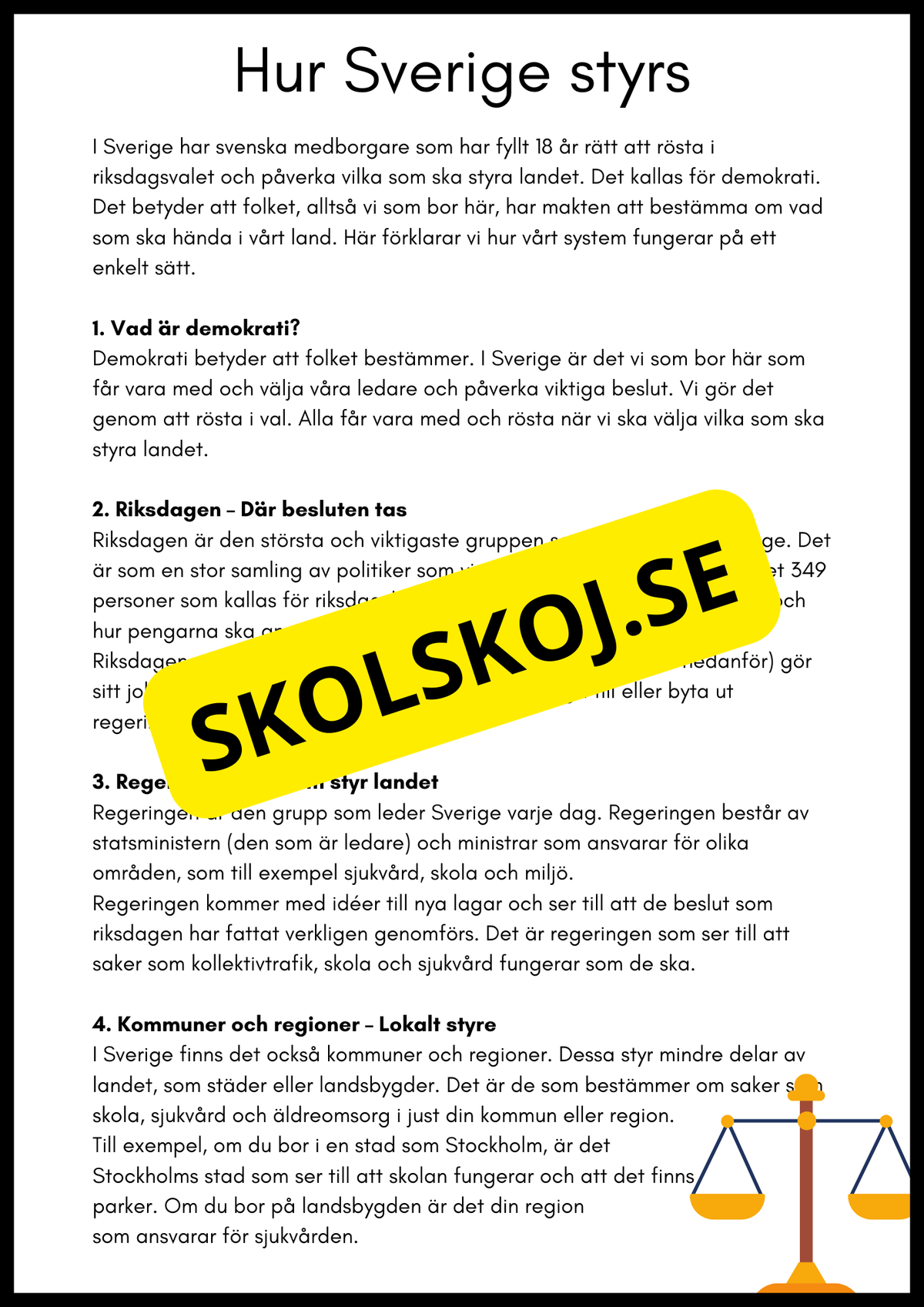 Så styrs Sverige - Åk 4 - 6