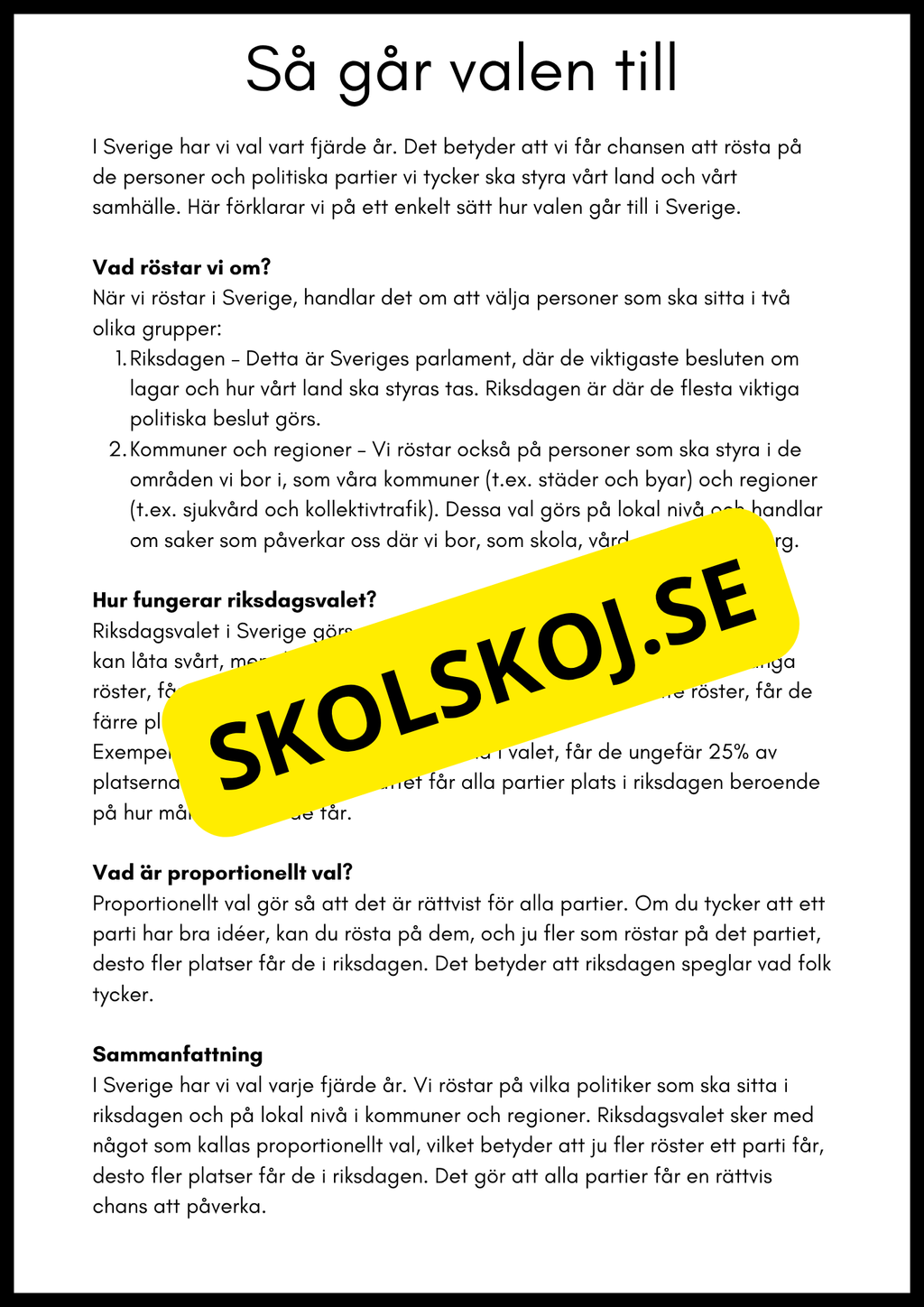 Så styrs Sverige - Åk 4 - 6
