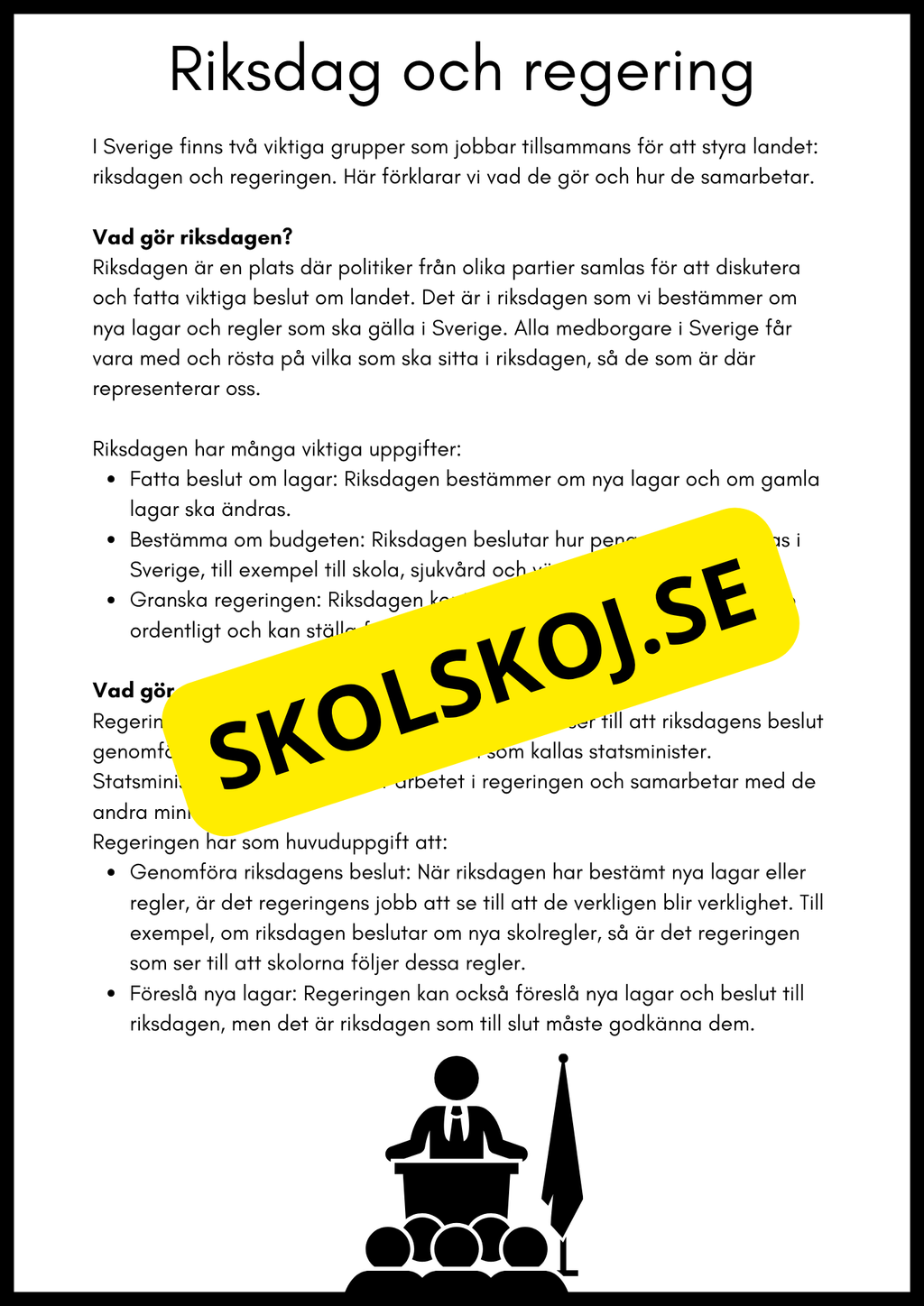 Så styrs Sverige - Åk 4 - 6