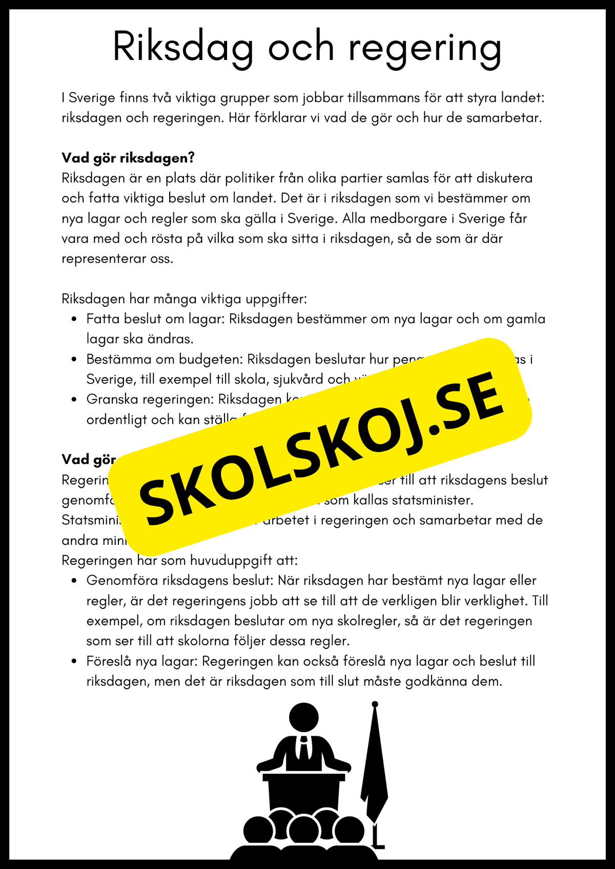 Så styrs Sverige - Åk 4 - 6