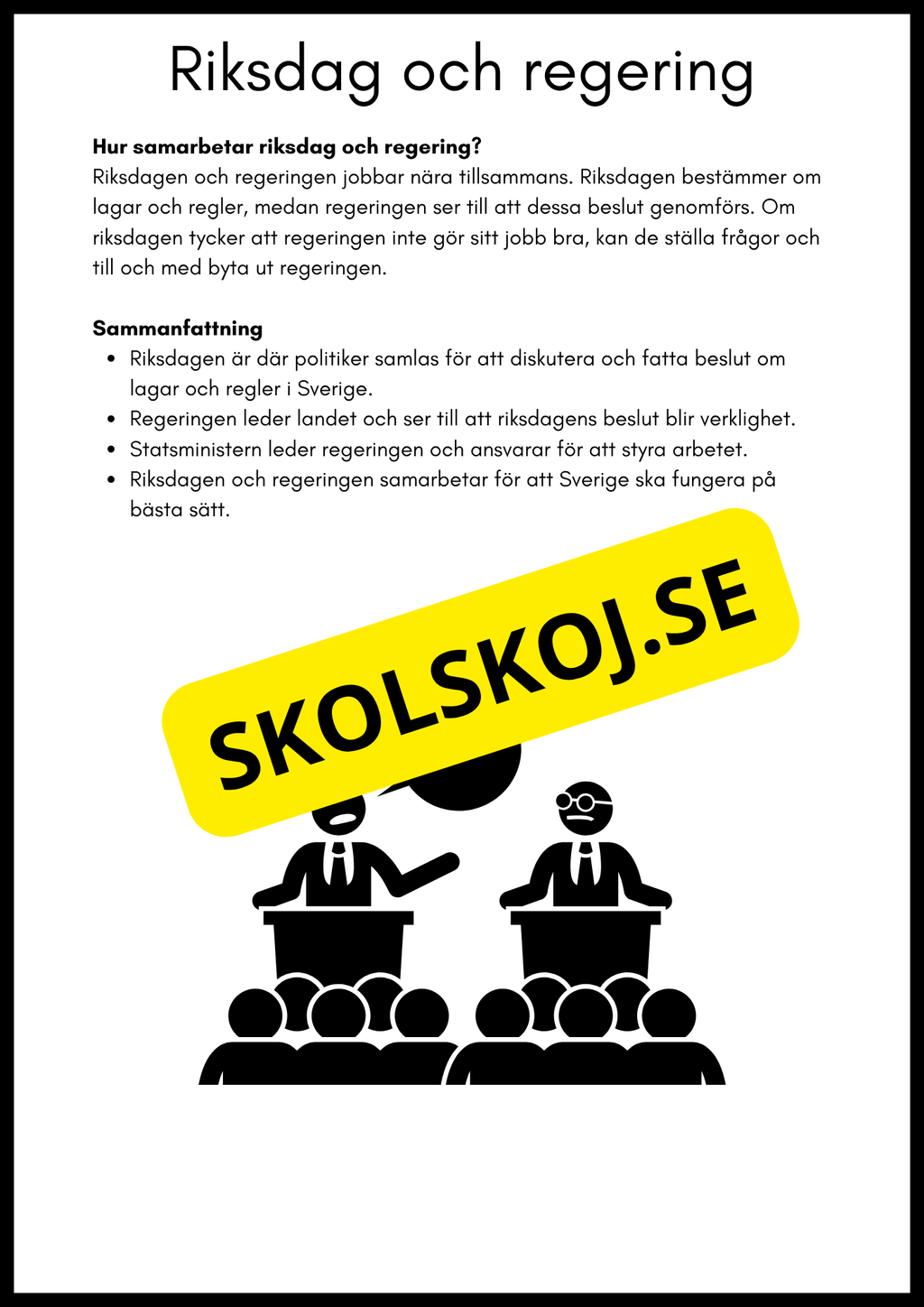 Så styrs Sverige - Åk 4 - 6