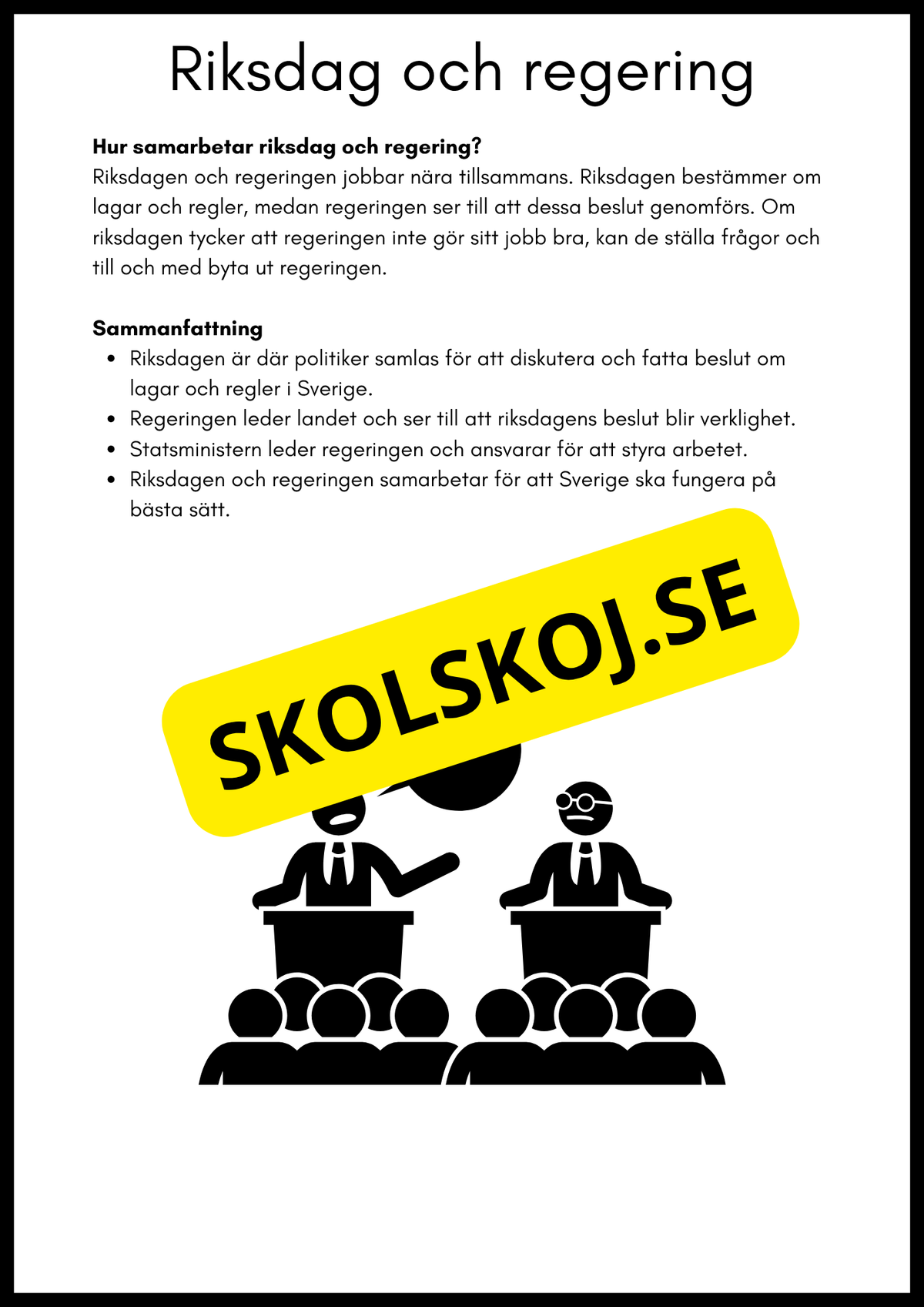 Så styrs Sverige - Åk 4 - 6