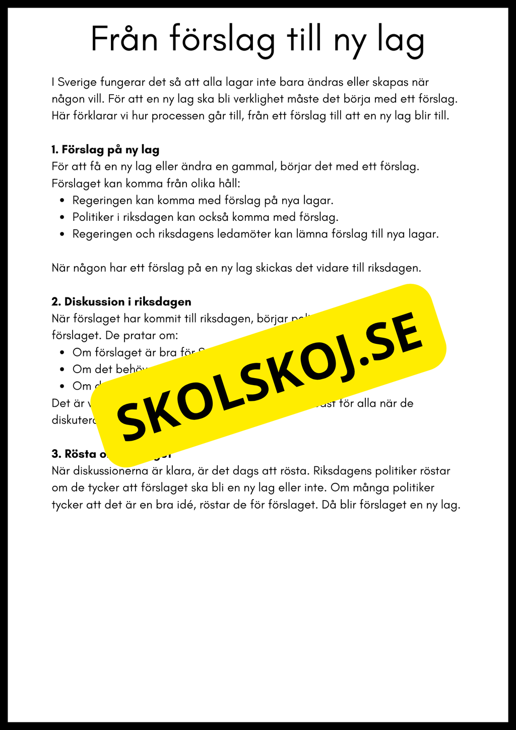 Så styrs Sverige - Åk 4 - 6