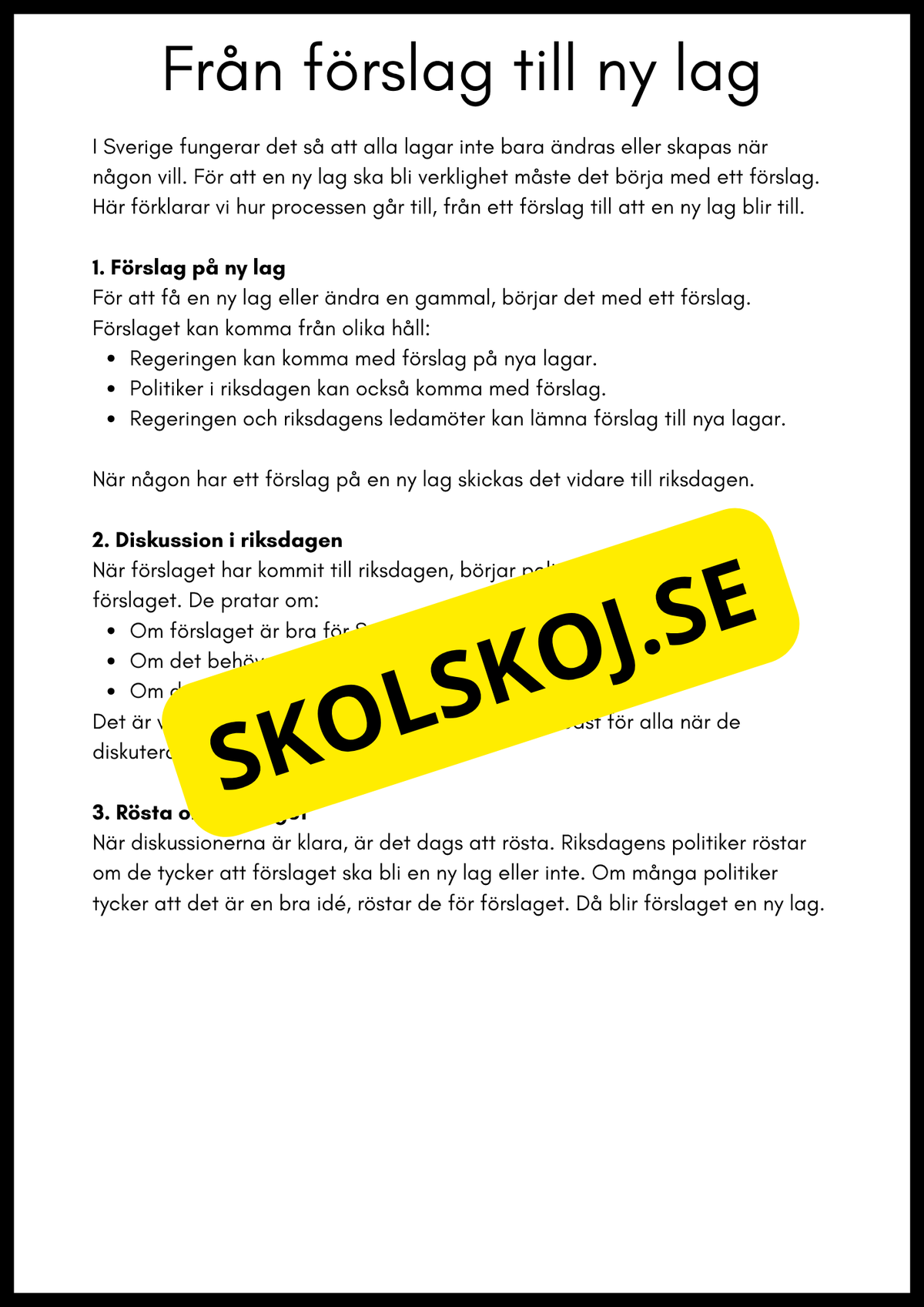 Så styrs Sverige - Åk 4 - 6