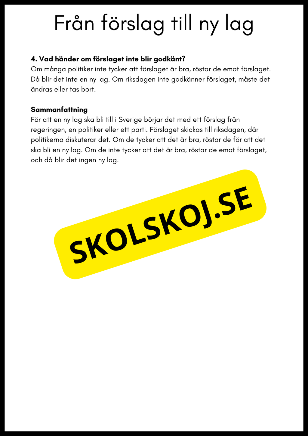 Så styrs Sverige - Åk 4 - 6