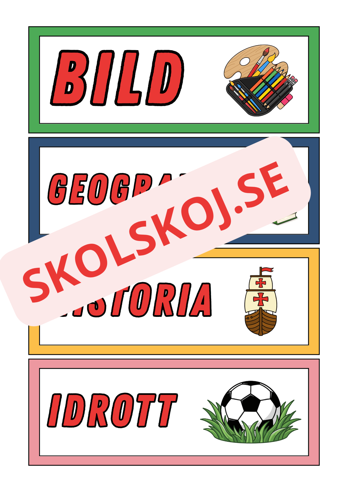 Schemaskyltar med bildstöd