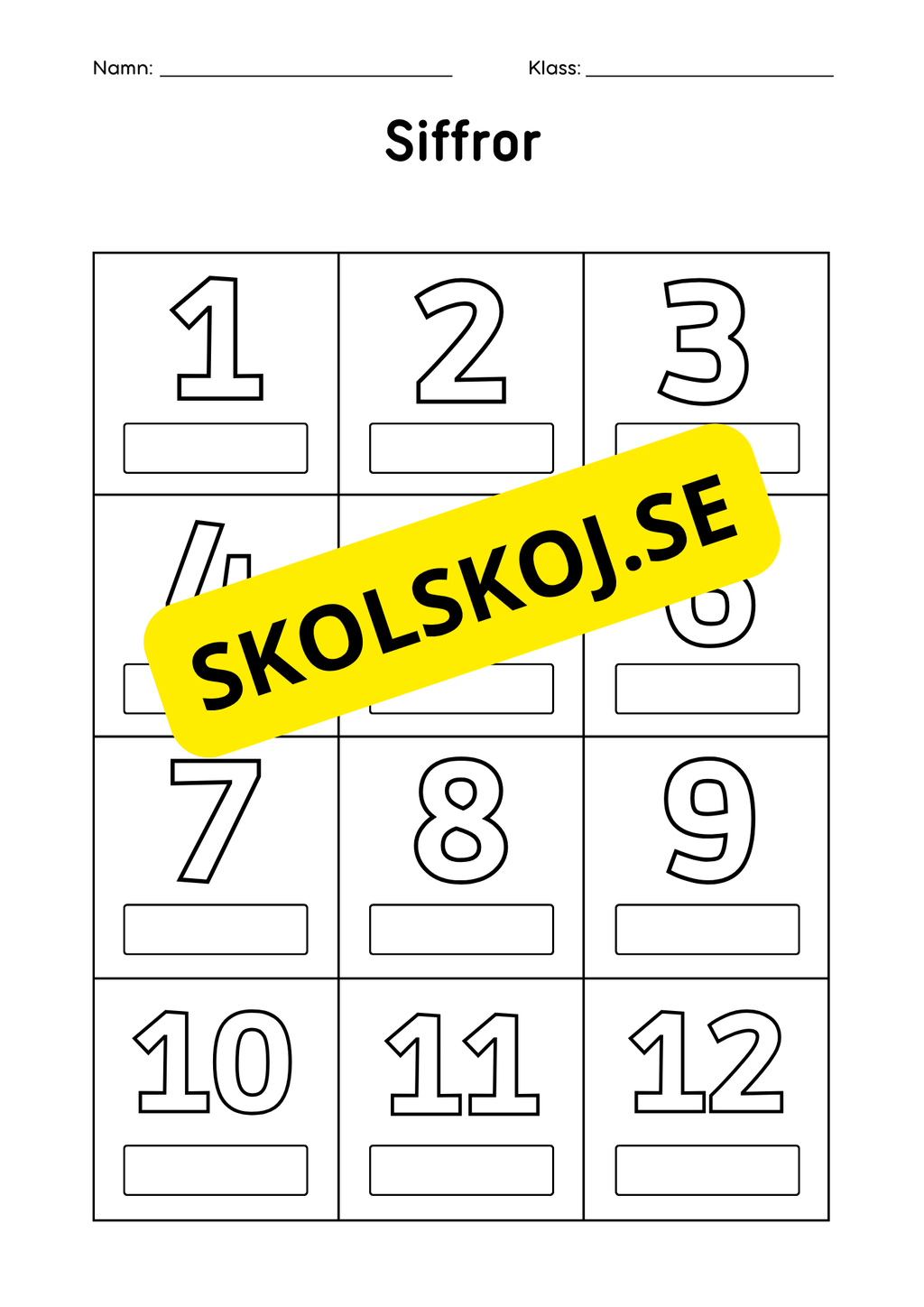 Siffror - Övningsbok