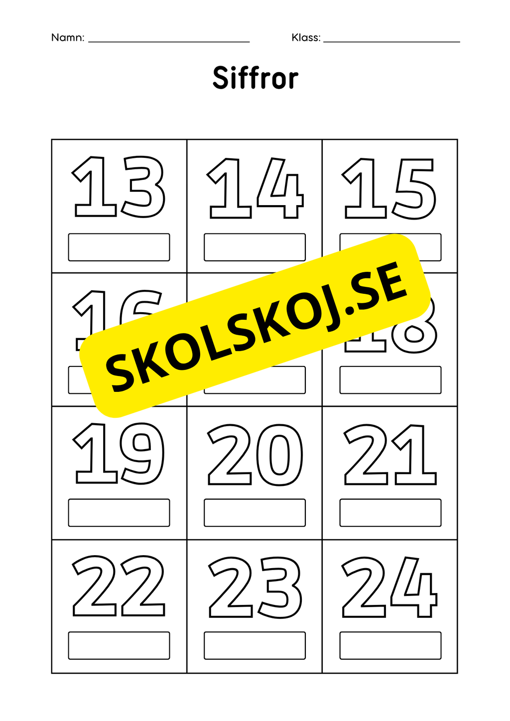 Siffror - Övningsbok