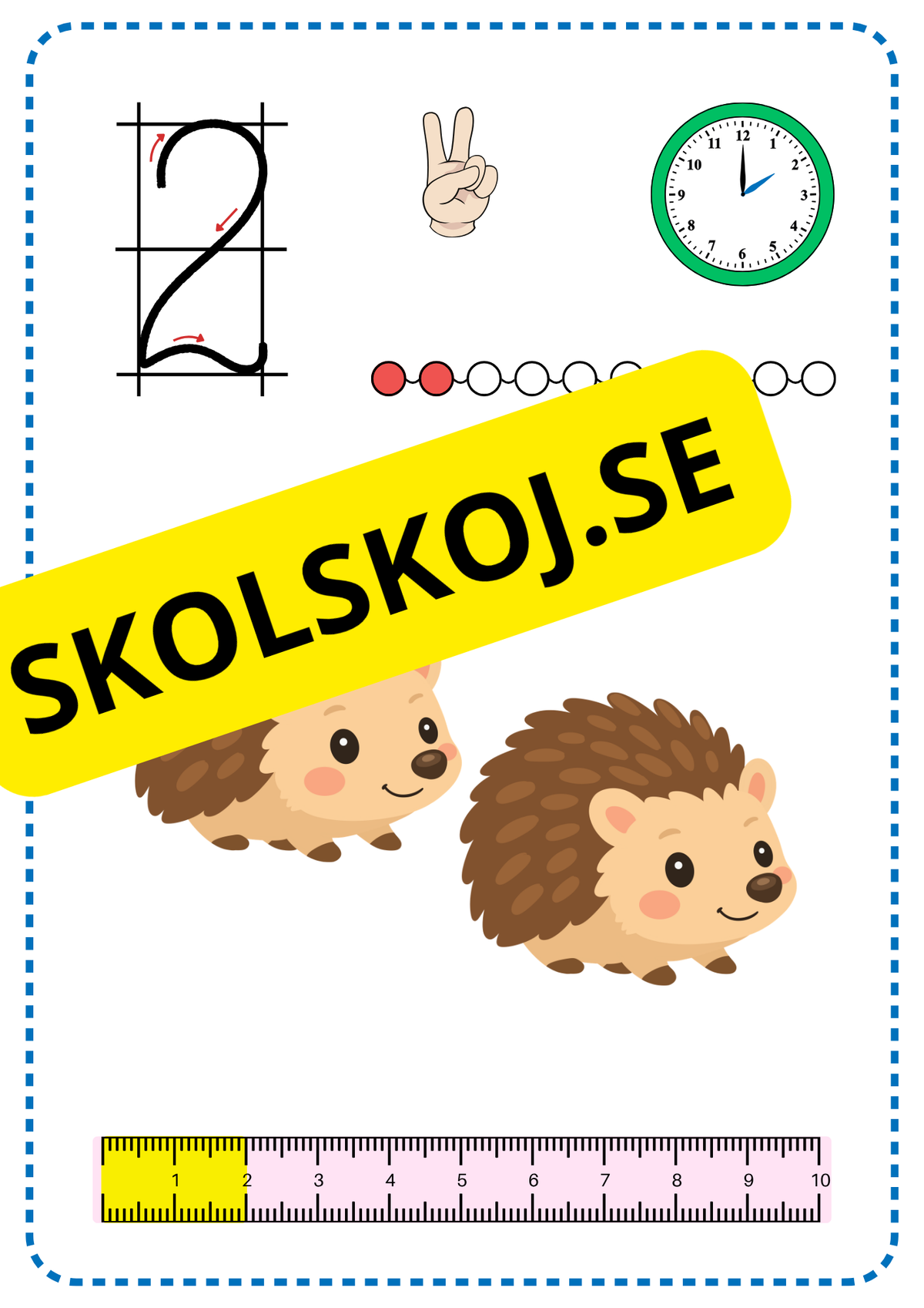 Siffrorna 1–10 – Färgglada matematikplanscher