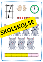 Siffrorna 1–10 – Färgglada matematikplanscher