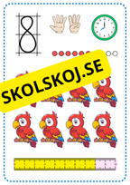 Siffrorna 1–10 – Färgglada matematikplanscher