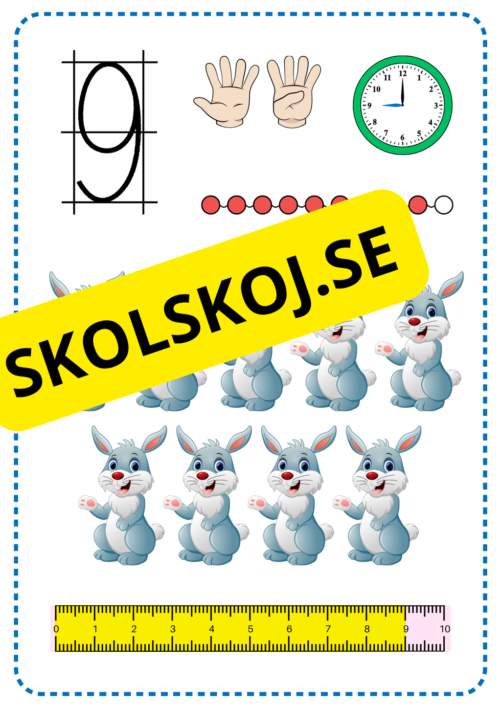 Siffrorna 1–10 – Färgglada matematikplanscher