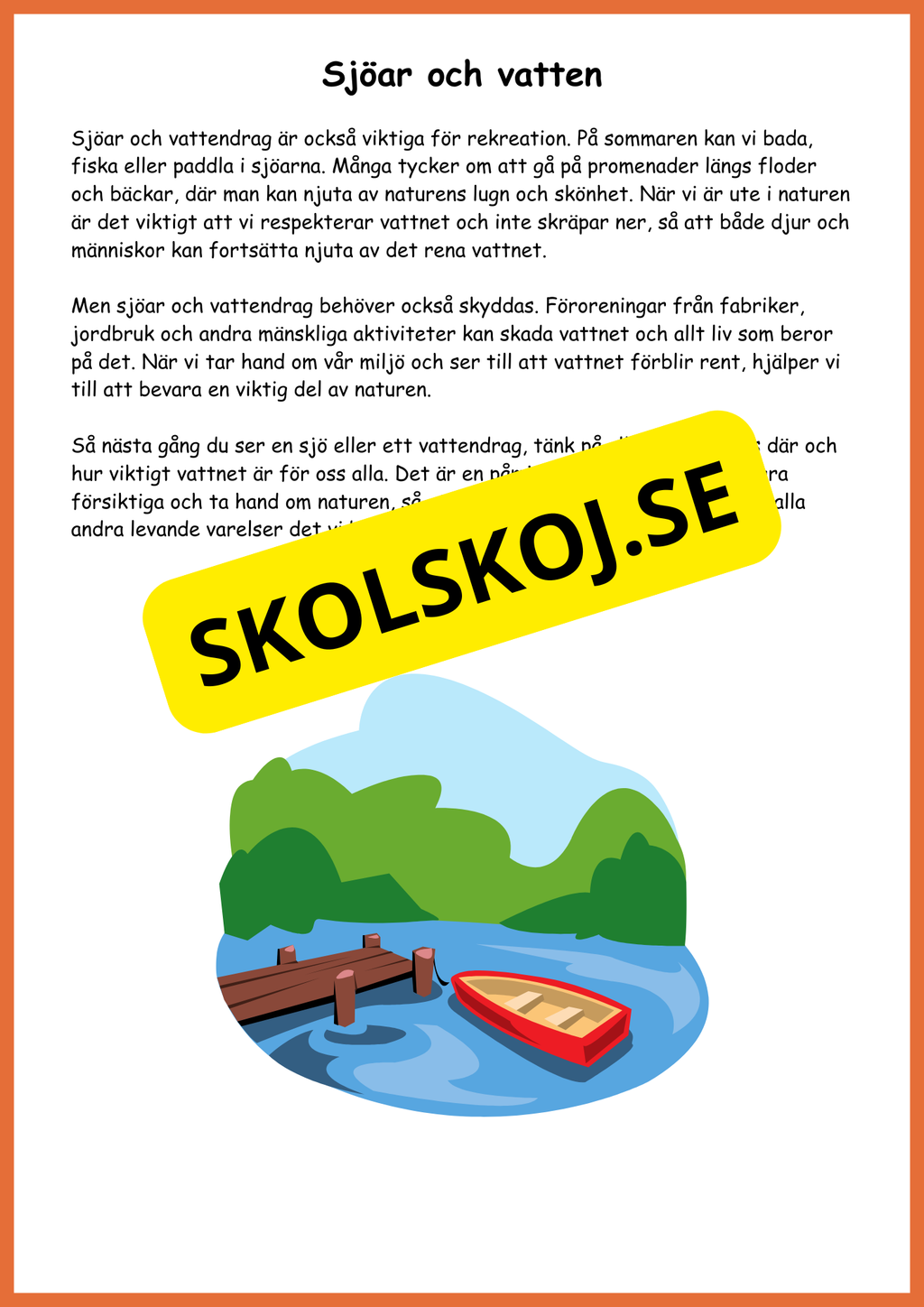Sjöar och vattendrag - Årskurs 4 - 5