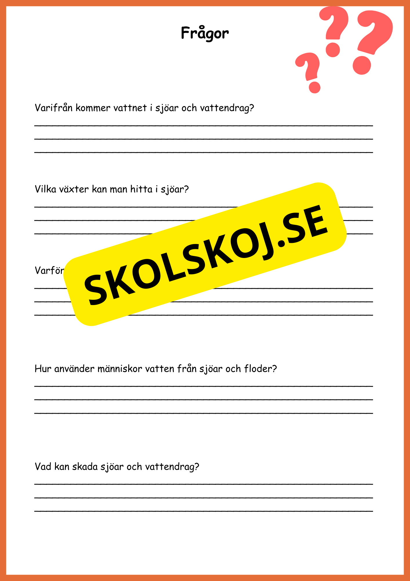 Sjöar och vattendrag - Årskurs 4 - 5