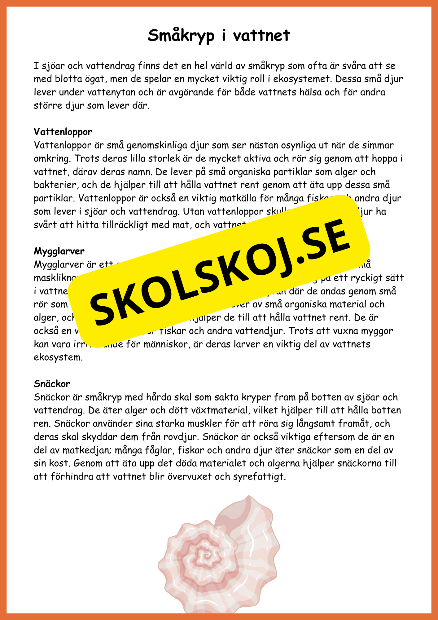 Sjöar och vattendrag - Årskurs 4 - 5