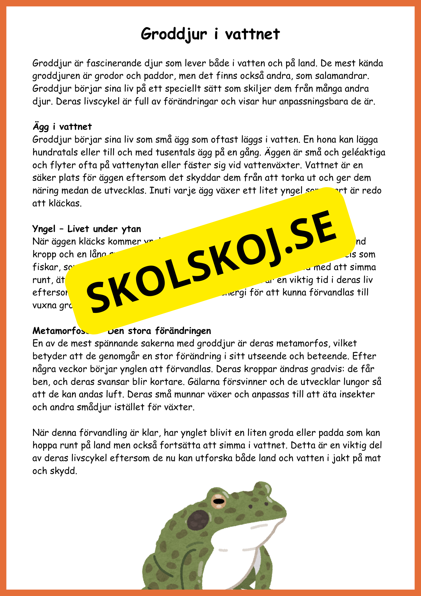 Sjöar och vattendrag - Årskurs 4 - 5