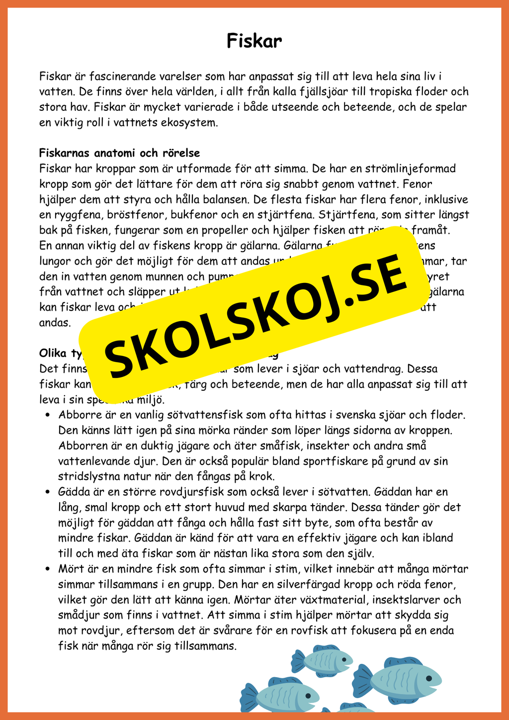 Sjöar och vattendrag - Årskurs 4 - 5