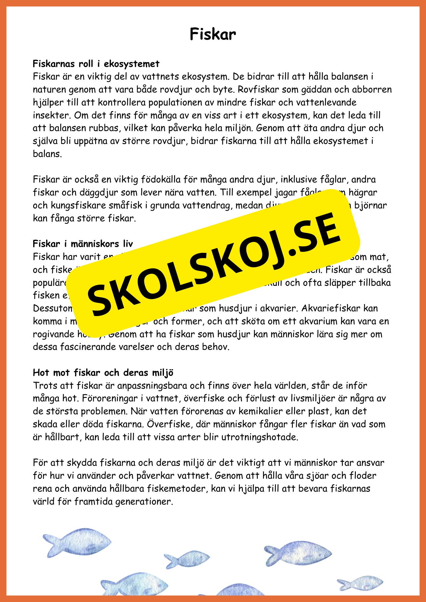 Sjöar och vattendrag - Årskurs 4 - 5