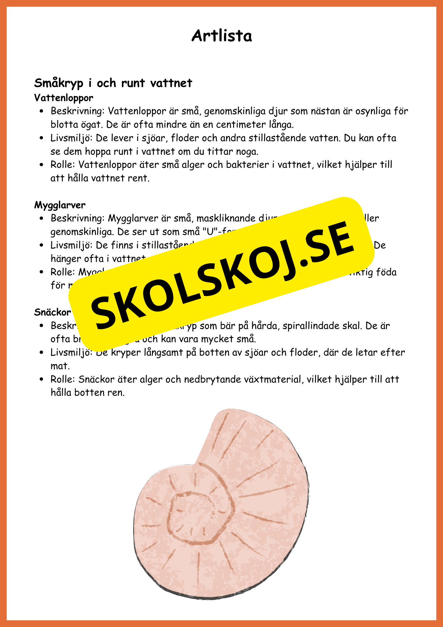 Sjöar och vattendrag - Årskurs 4 - 5