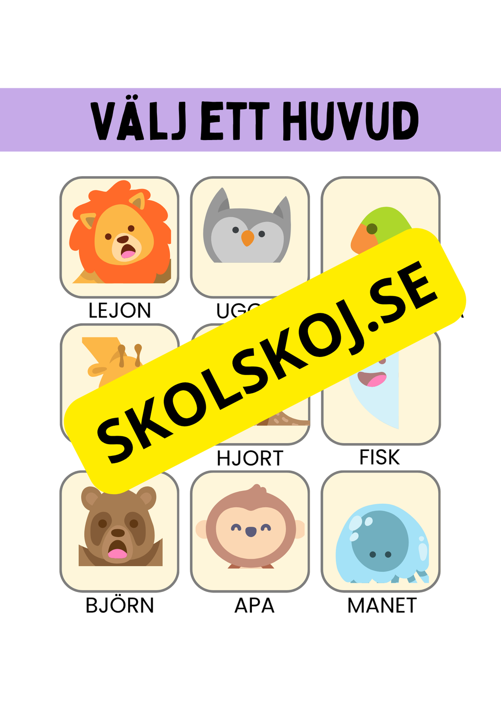 Skapa ett eget djur - Djurs anpassningar
