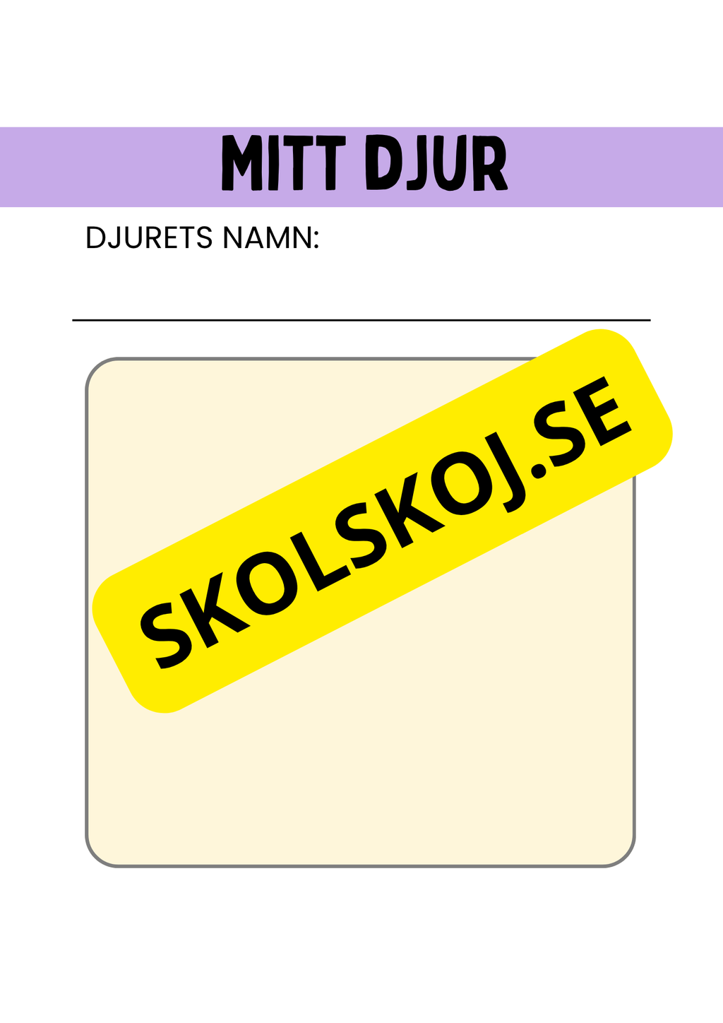 Skapa ett eget djur - Djurs anpassningar