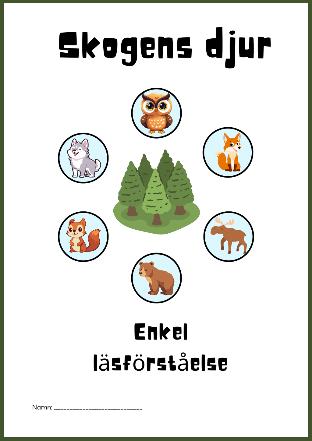 Skogens djur - Enkel läsförståelse