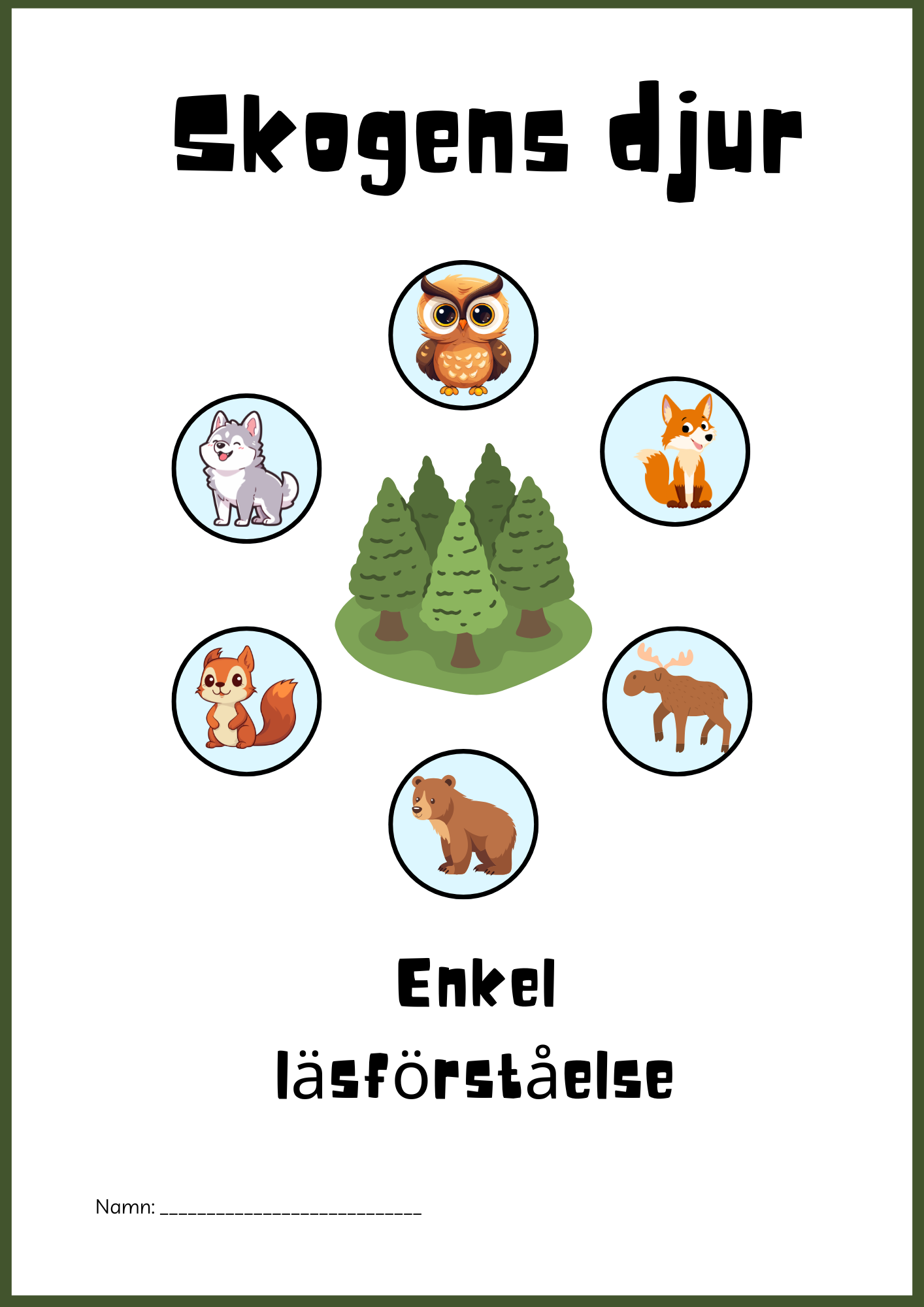 Skogens djur - Enkel läsförståelse