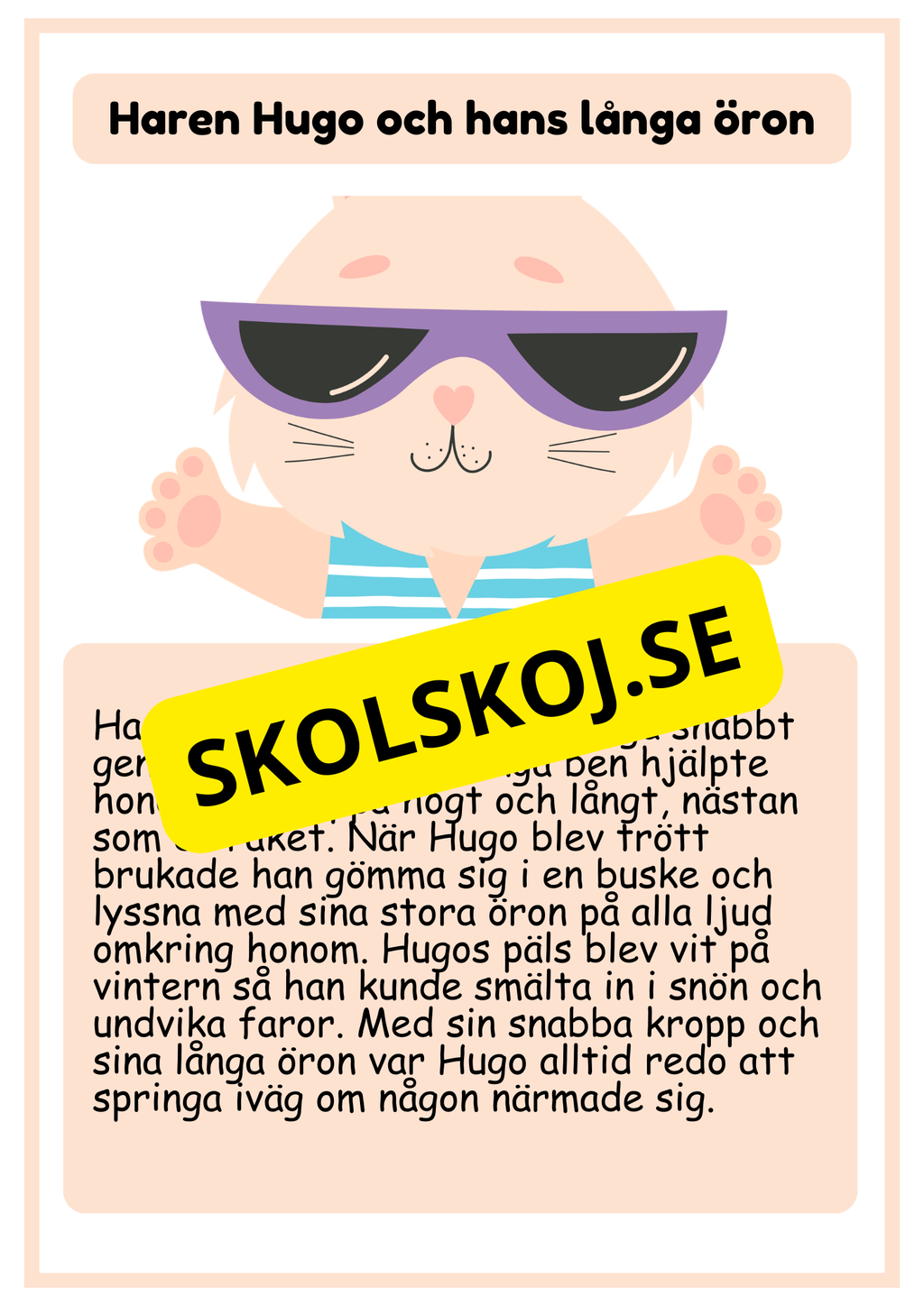 Skogsdjur - Läsförståelse - Årskurs 1 - 3
