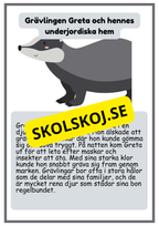 Skogsdjur - Läsförståelse - Årskurs 1 - 3