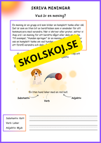 Skriva meningar: substantiv, verb, adjektiv