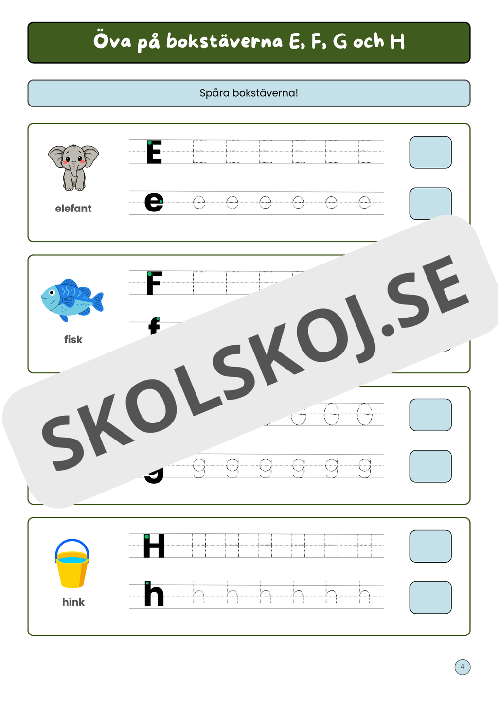 Skriv och träna på alfabetets bokstäver