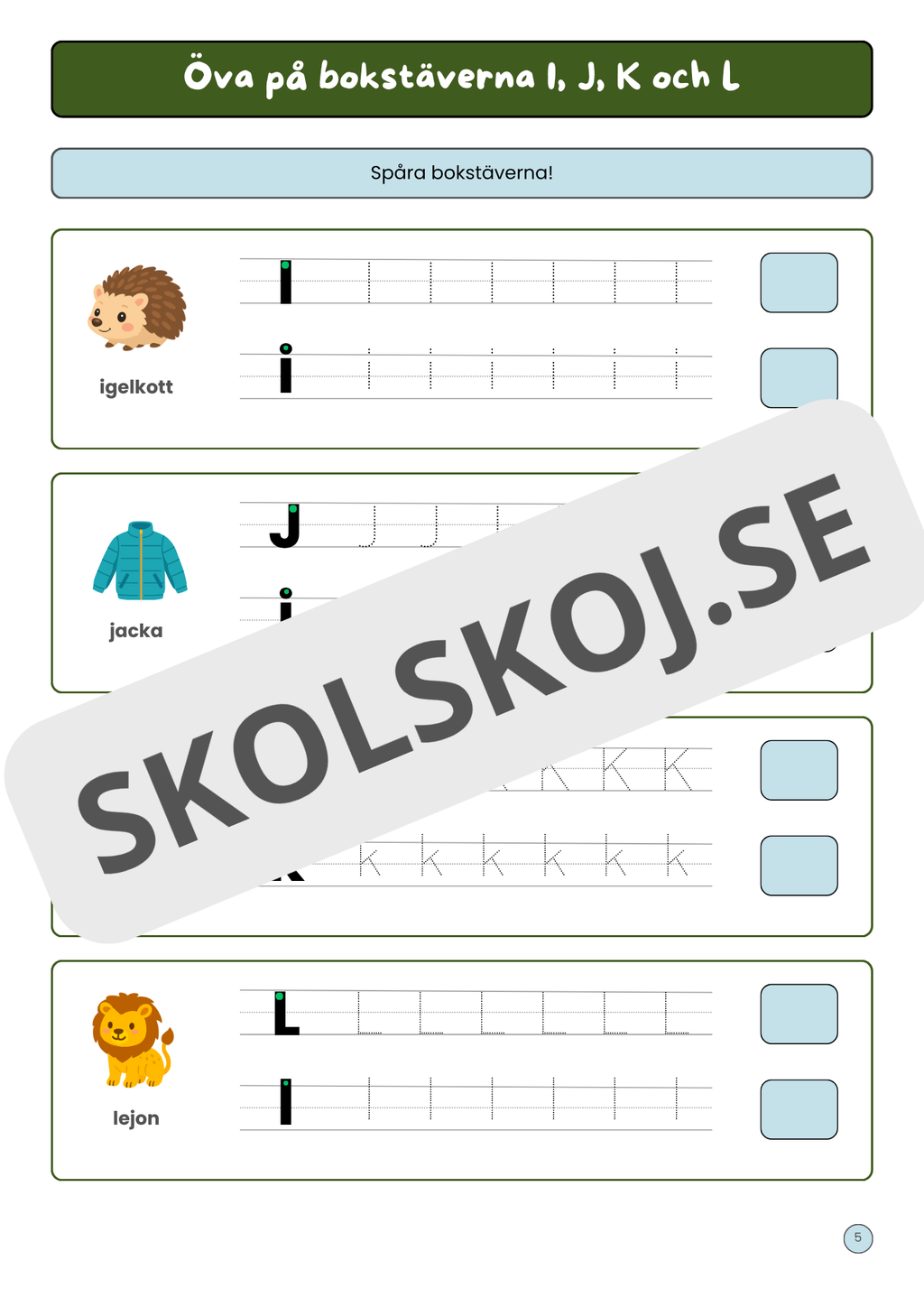 Skriv och träna på alfabetets bokstäver