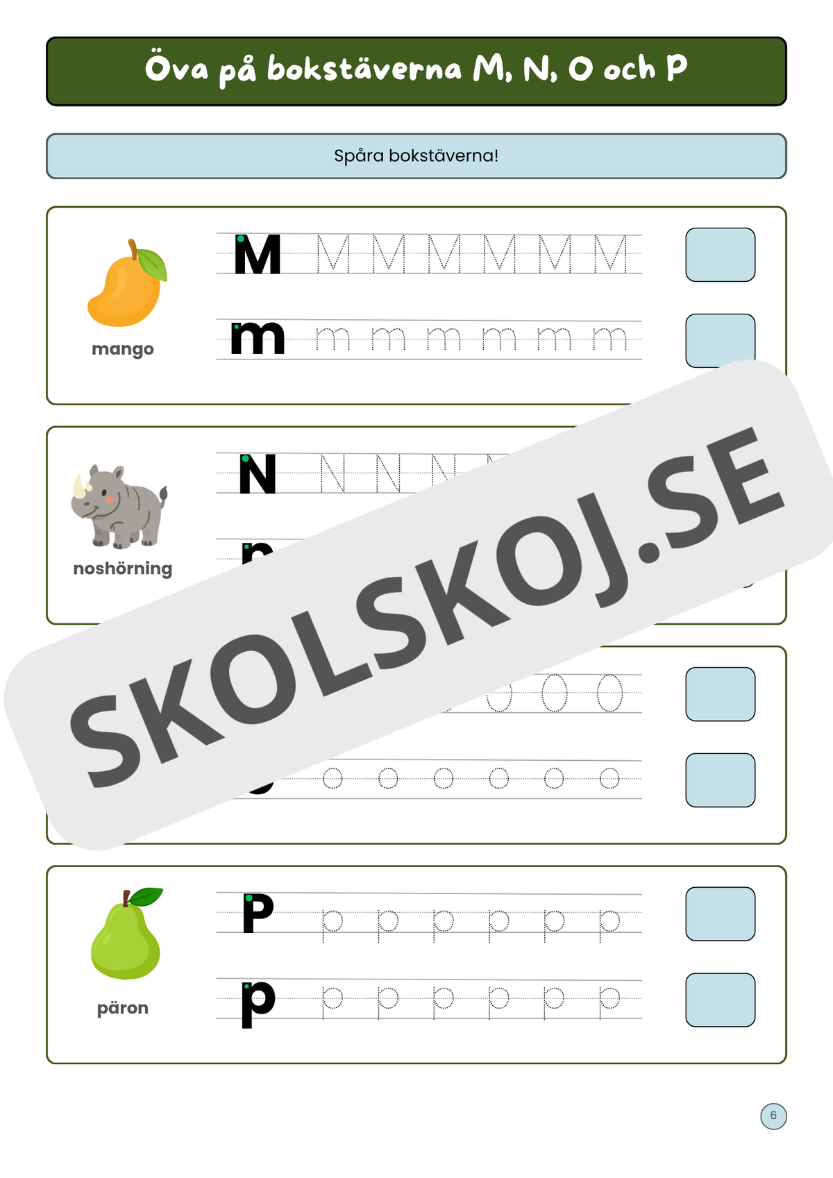 Skriv och träna på alfabetets bokstäver