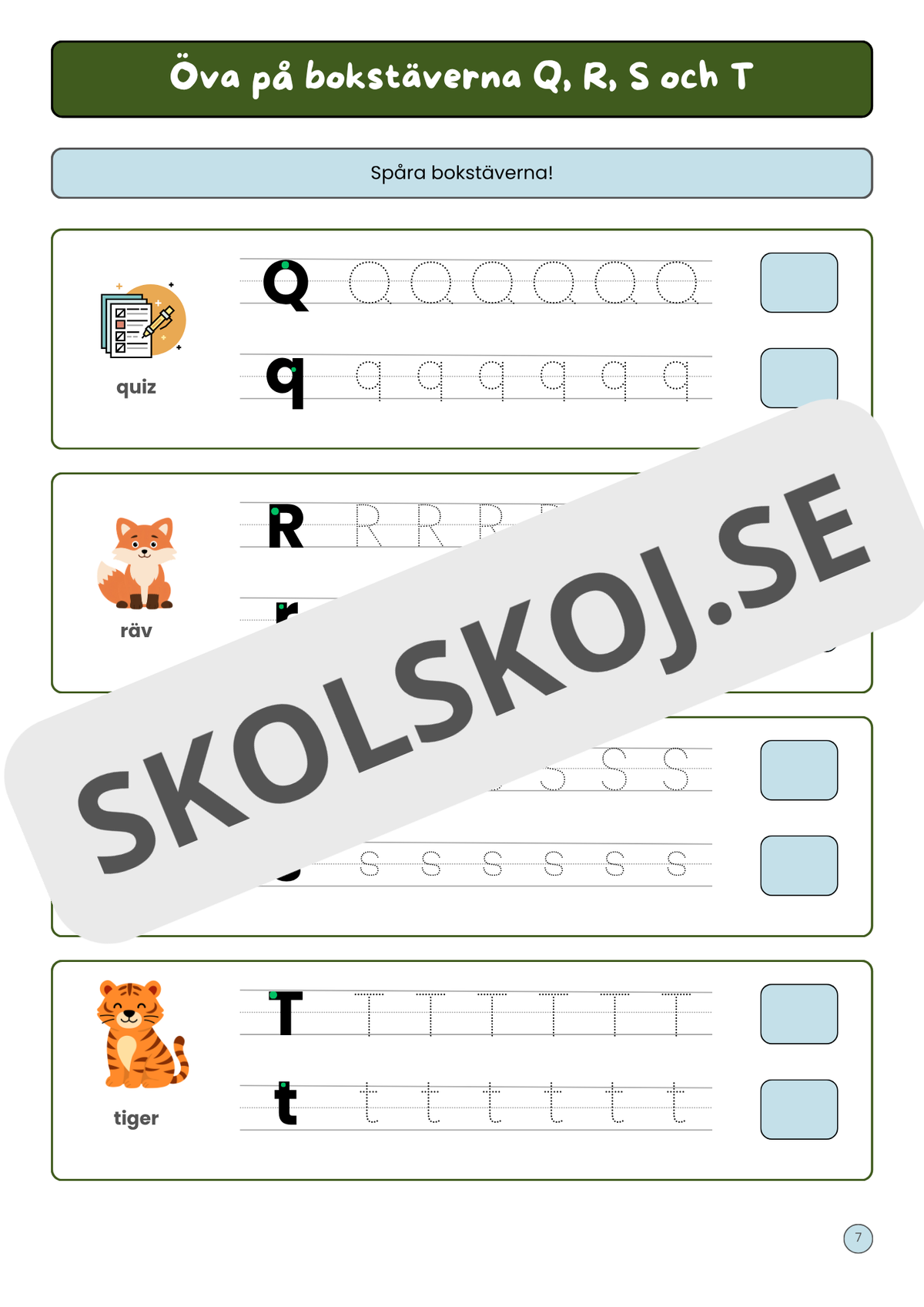 Skriv och träna på alfabetets bokstäver