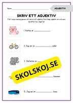 Skriv ett adjektiv