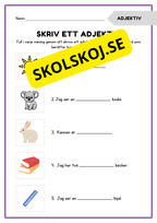 Skriv ett adjektiv