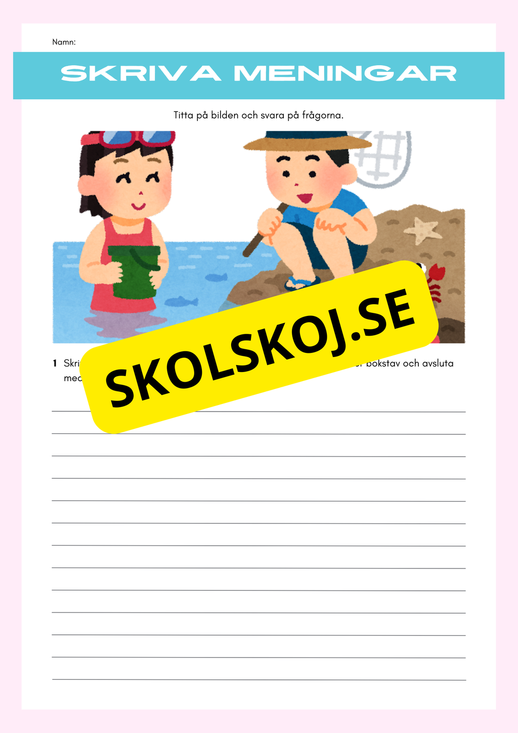 Skriv meningar till bilden - Årskurs 3 - 6