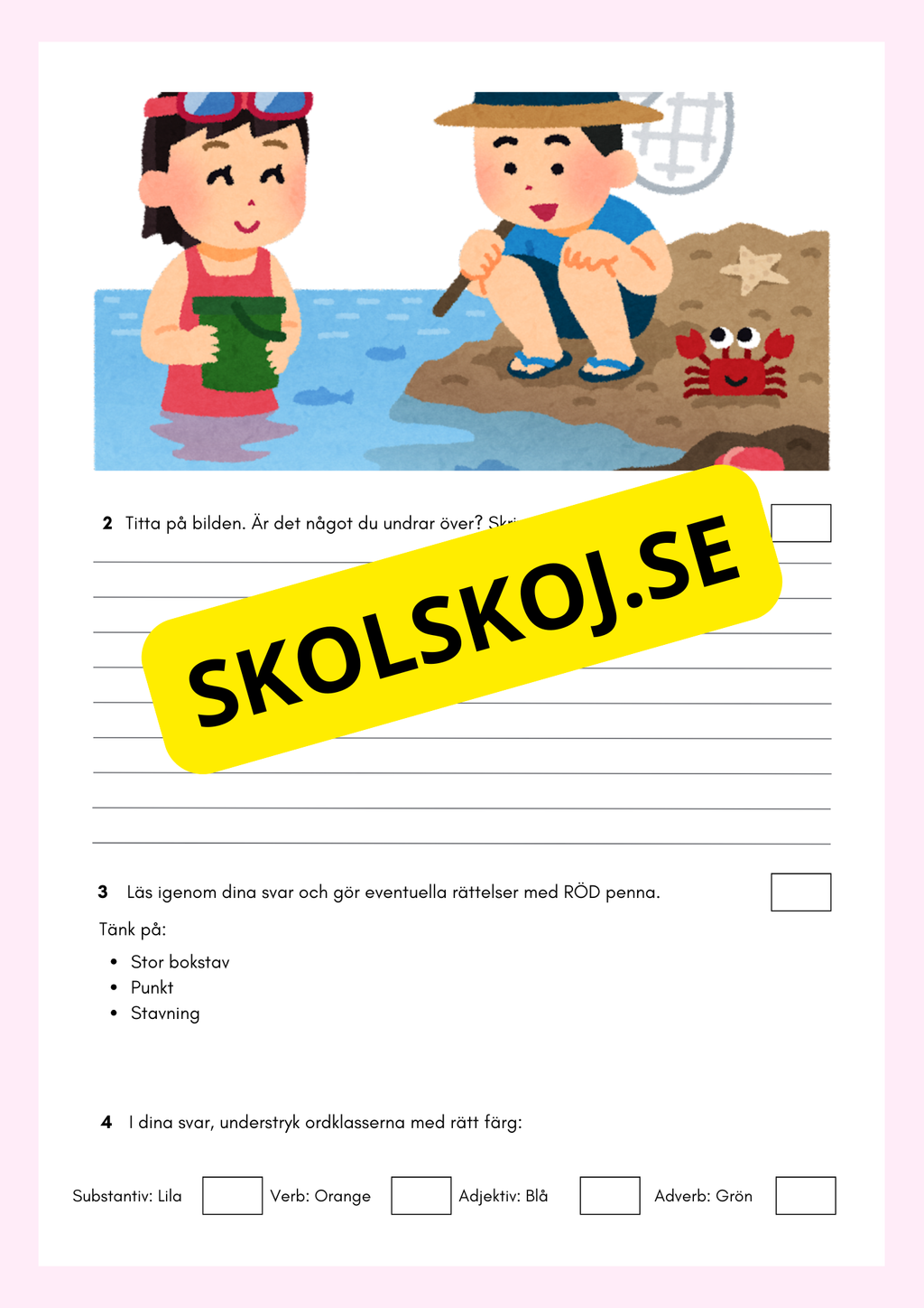Skriv meningar till bilden - Årskurs 3 - 6